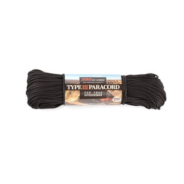 HERCULES 550 Paracord Survival Rope Black Type III Parachute Cord for Camping HERCULES